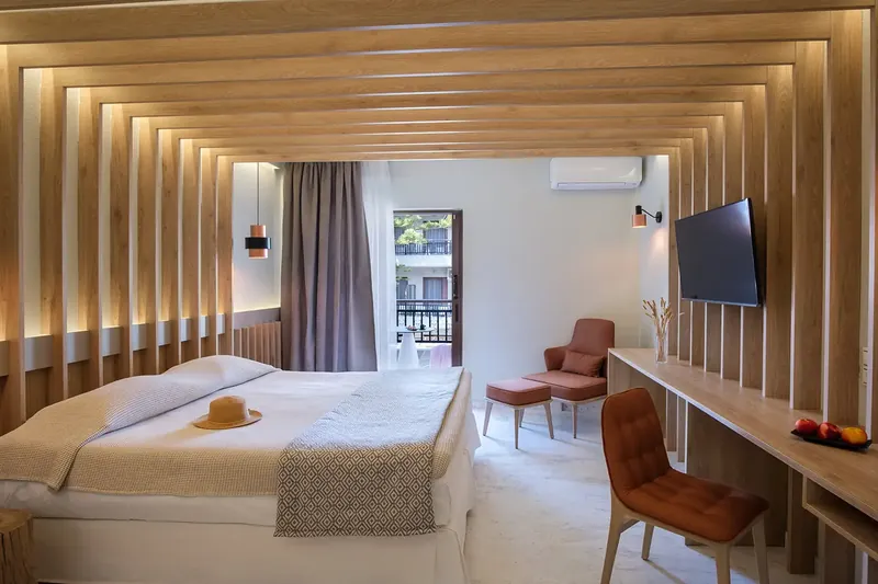 A Superior room framed in timber slats
